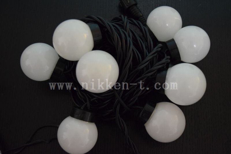 電源別売り ２芯グローブストリングライト 乳白球 ウォームホワイト 10灯 Ver.1