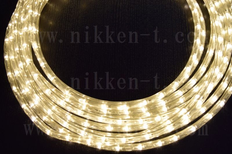 10mm2芯、LEDロープ(チューブ)ライト、電球色(ライトイエローゴールド)、50m