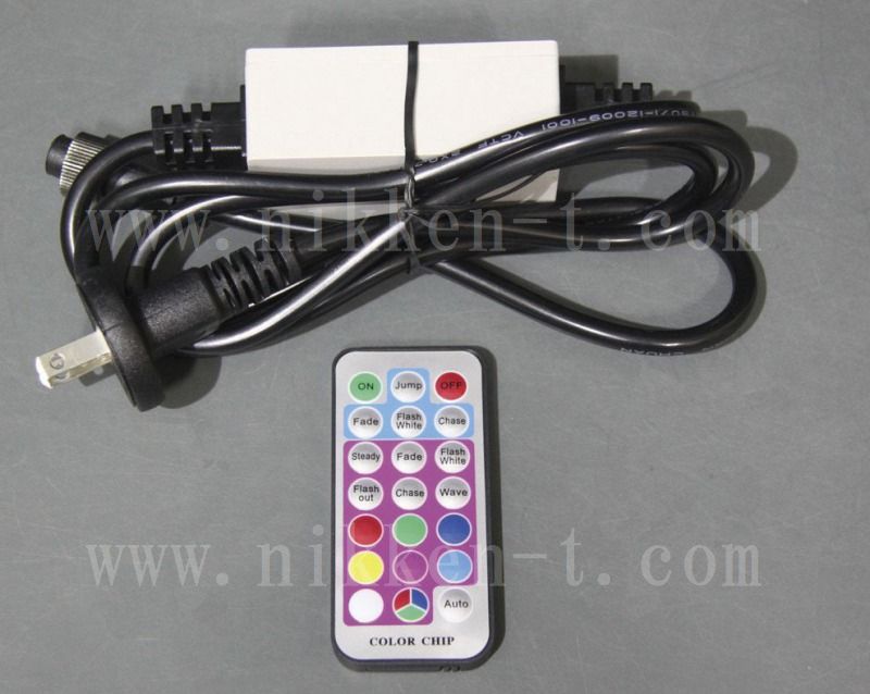 チューブライト ロープライト 色変化 10mm2芯、AC 2芯制御 RGB LEDロープ(チューブ)ライト、20m 専用コントローラ・リモコン付き